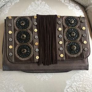 CHRISTIAN AUDIGIER CLUTCH PURSE w/ FRINGE